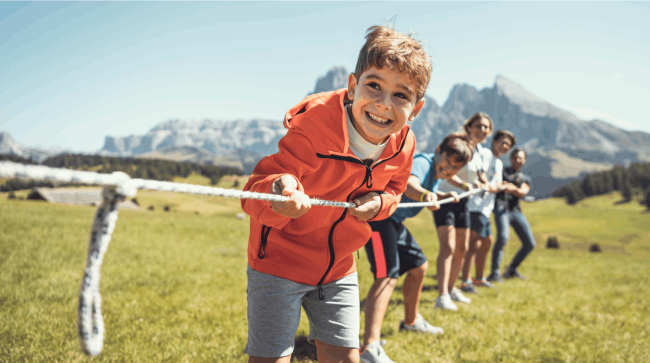 Tug of war - best hotels in italy for families