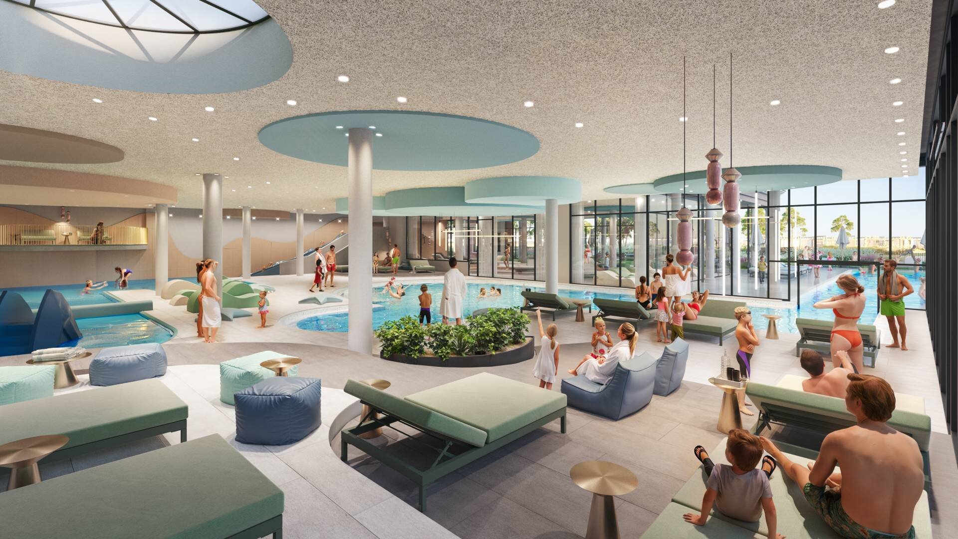 Le piscine interne dell'hotel fronte mare Cavallino Bianco.