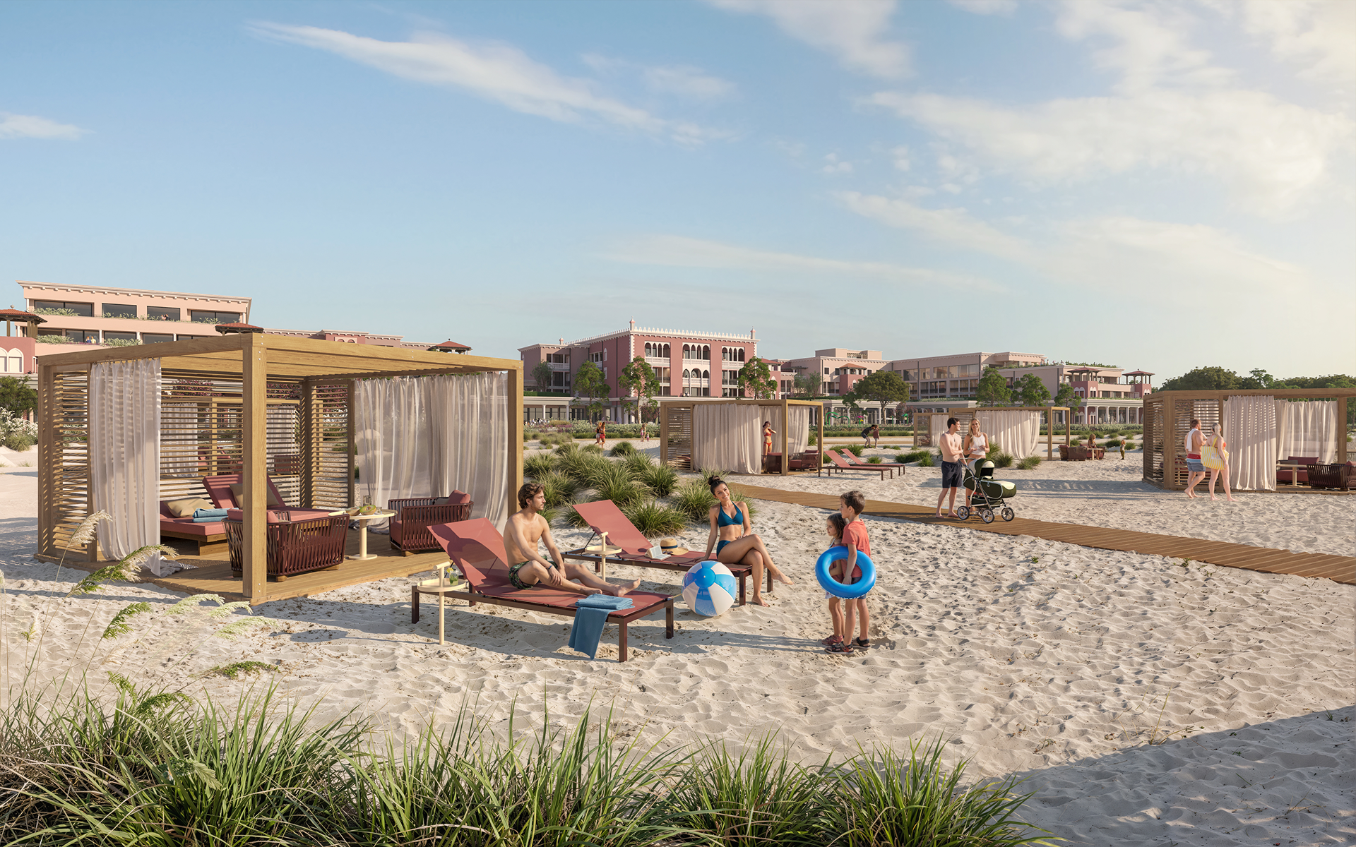 Spiaggia e cabanas