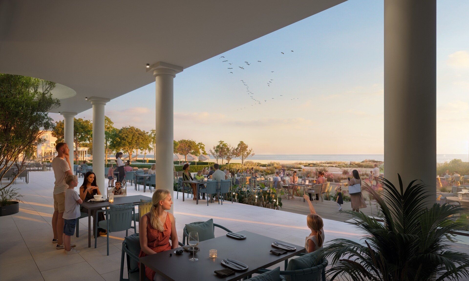 Terrazza Ristorante vista mare dell'hotel per famiglie a 5 stelle.