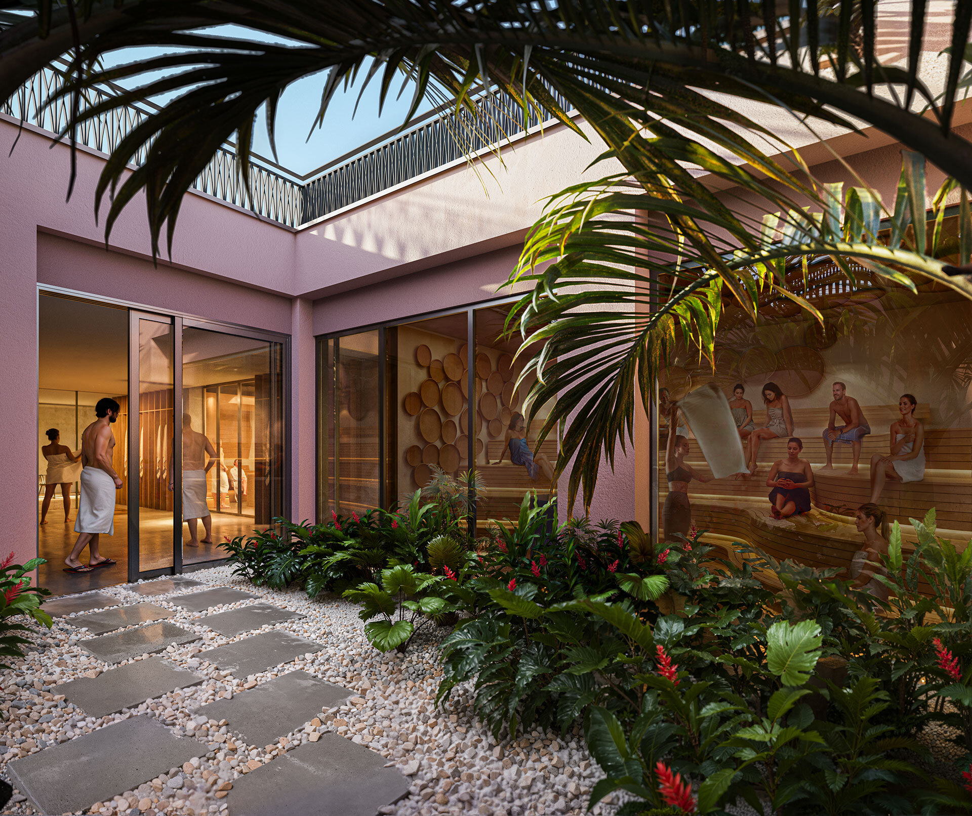 Relaxation oasis at the Cavallino Bianco hotel with spa for families in Caorle, near Venice.